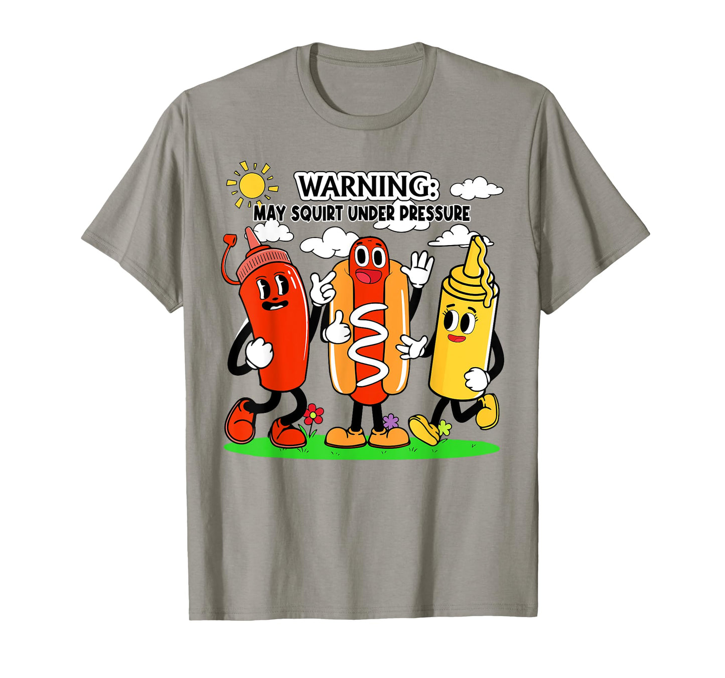Funny BBQ Ketchup, Warning May Squirt Under Pressure Costume T-Shirt