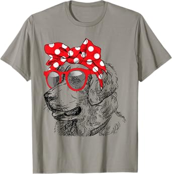 Golden Retriever Dog Mom Bandana Sunglasses Mother's Day T-Shirt for Men Women