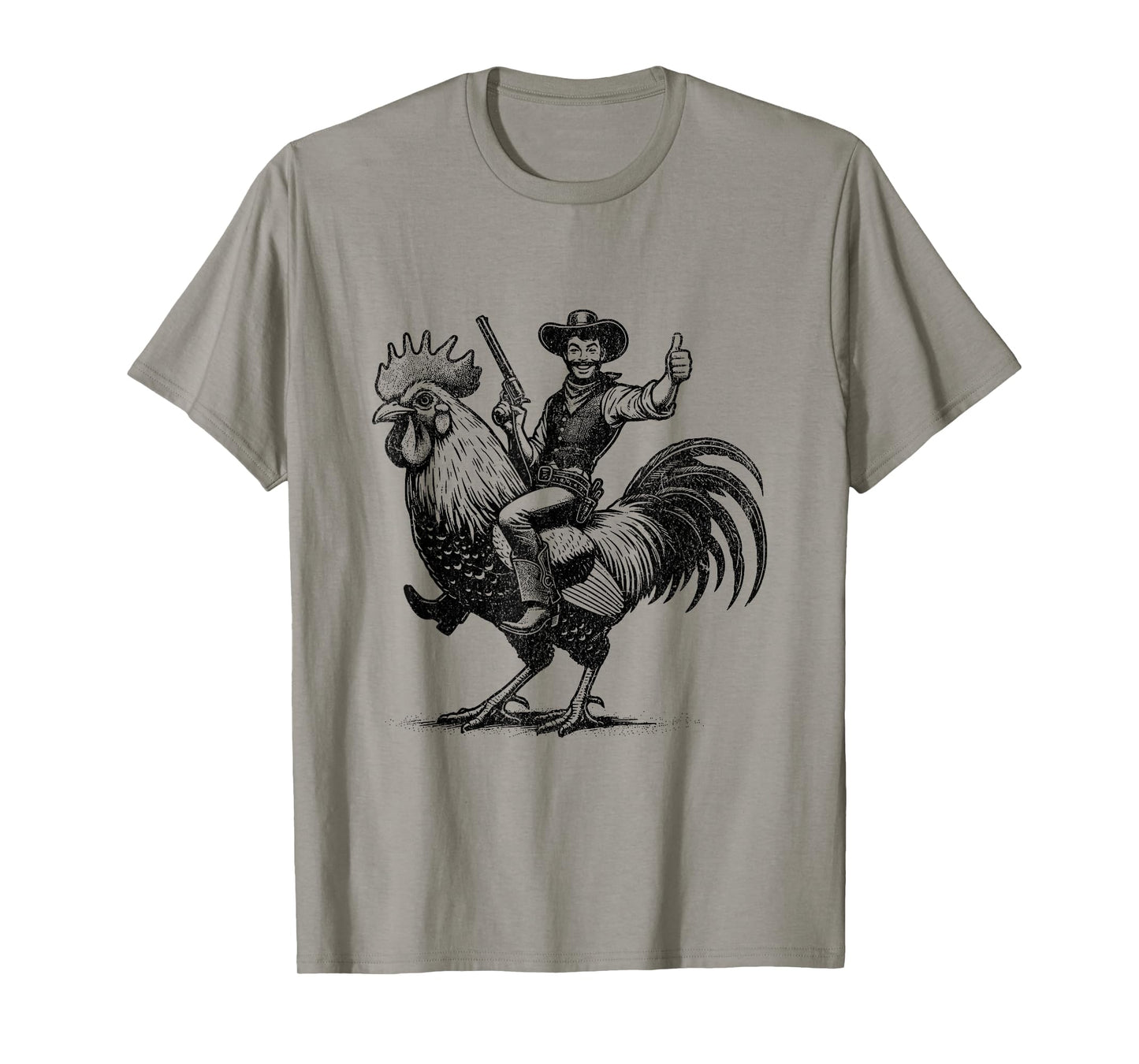 Funny Vintage Cowboy Riding Chicken T-Shirt