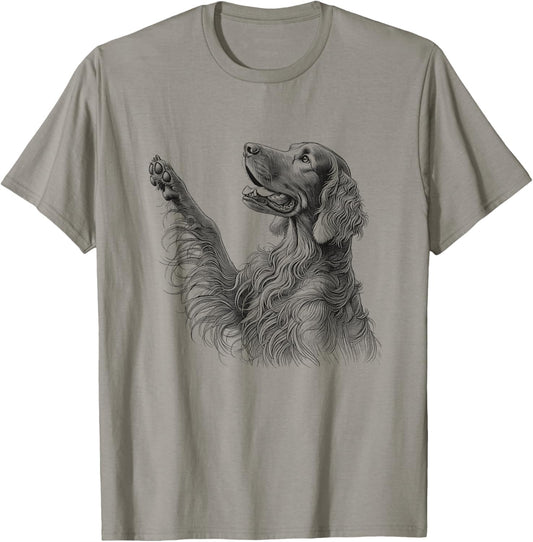 Irish Setter Raising Paw Design For Dog Owner T-Shirt