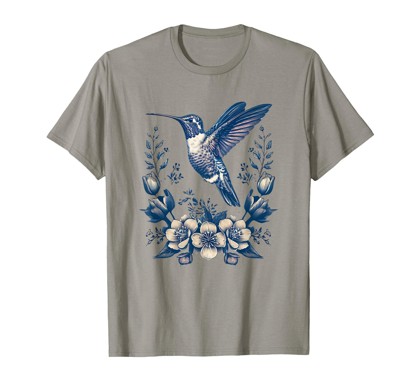 Hummingbird Feeding Bird Watching Spring Flower Garden T-Shirt