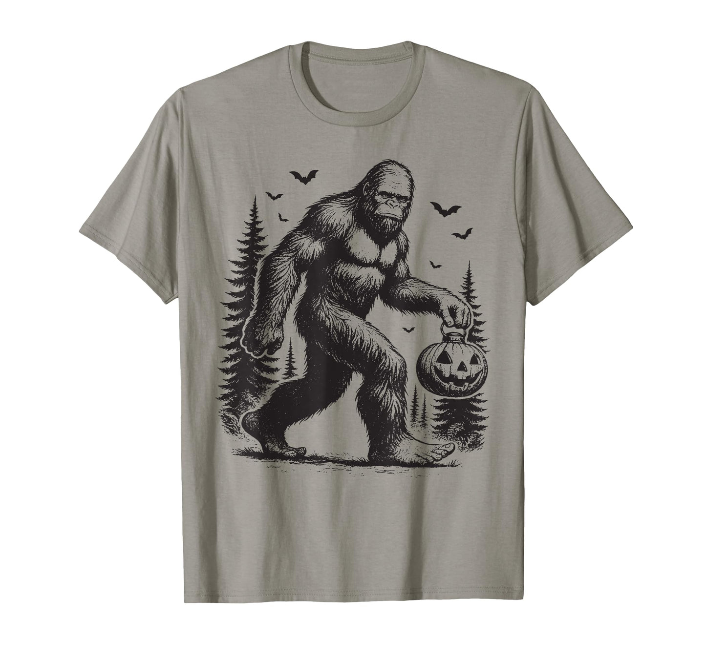 Spooky Halloween Bigfoot Pumskin Shirt Men Women T-Shirt