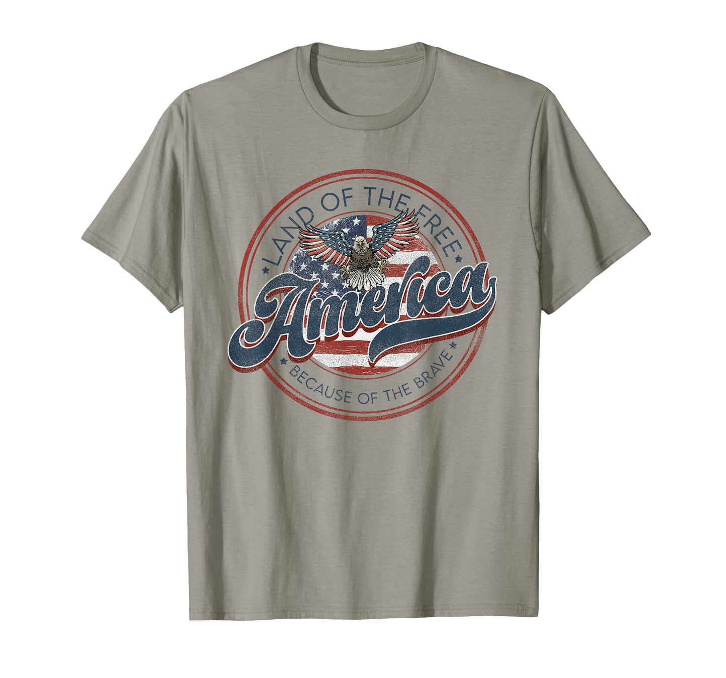 Vintage America Eagle Land of the Free Because of the Brave T-Shirt