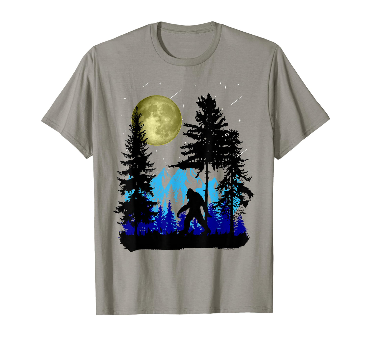 Bigfoot Hiding Under Full Moon for Sasquatch Lover T-Shirt