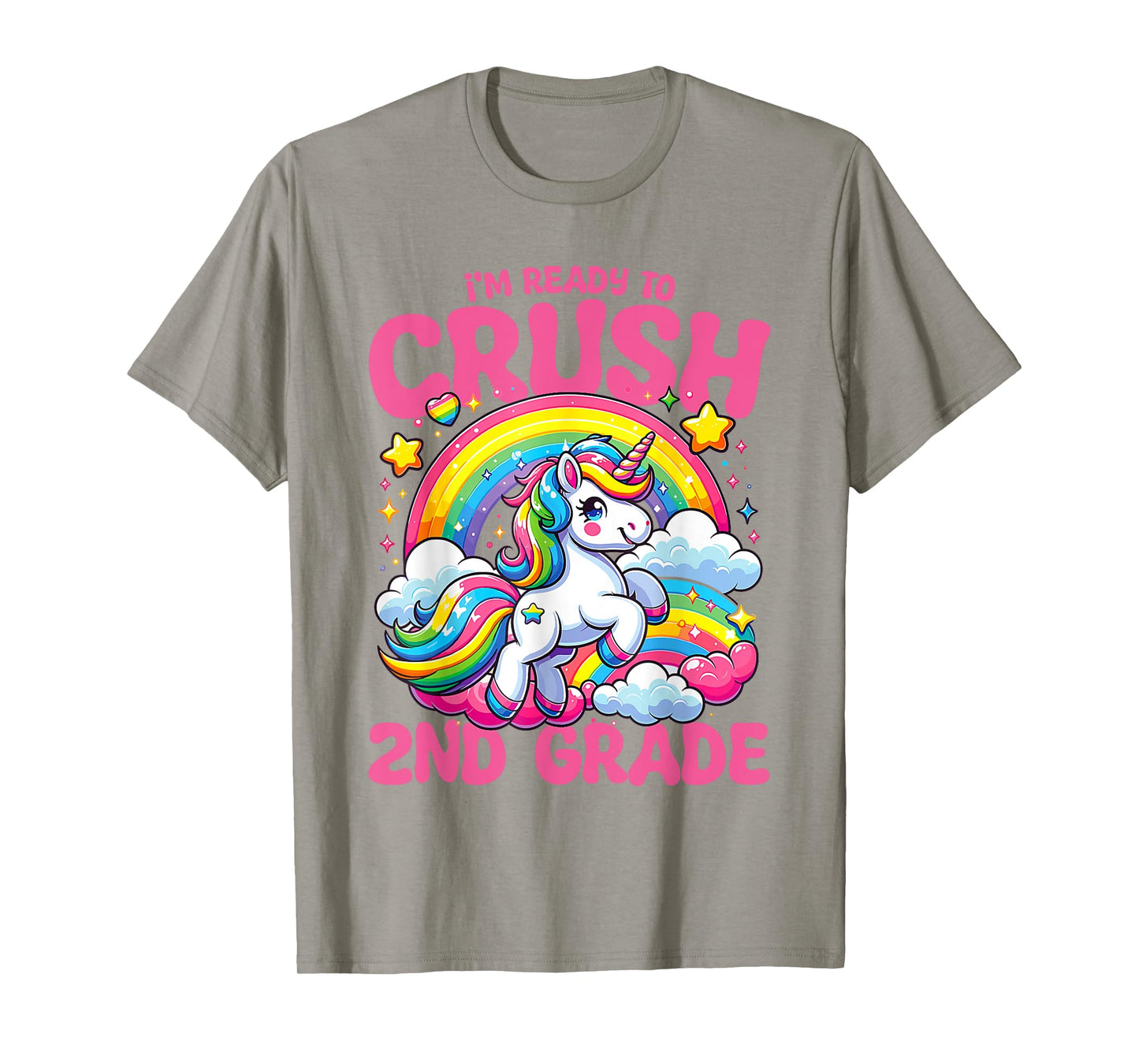 Crush 2nd Grade Unicorn Girls Teacher Back to School T-Shirt