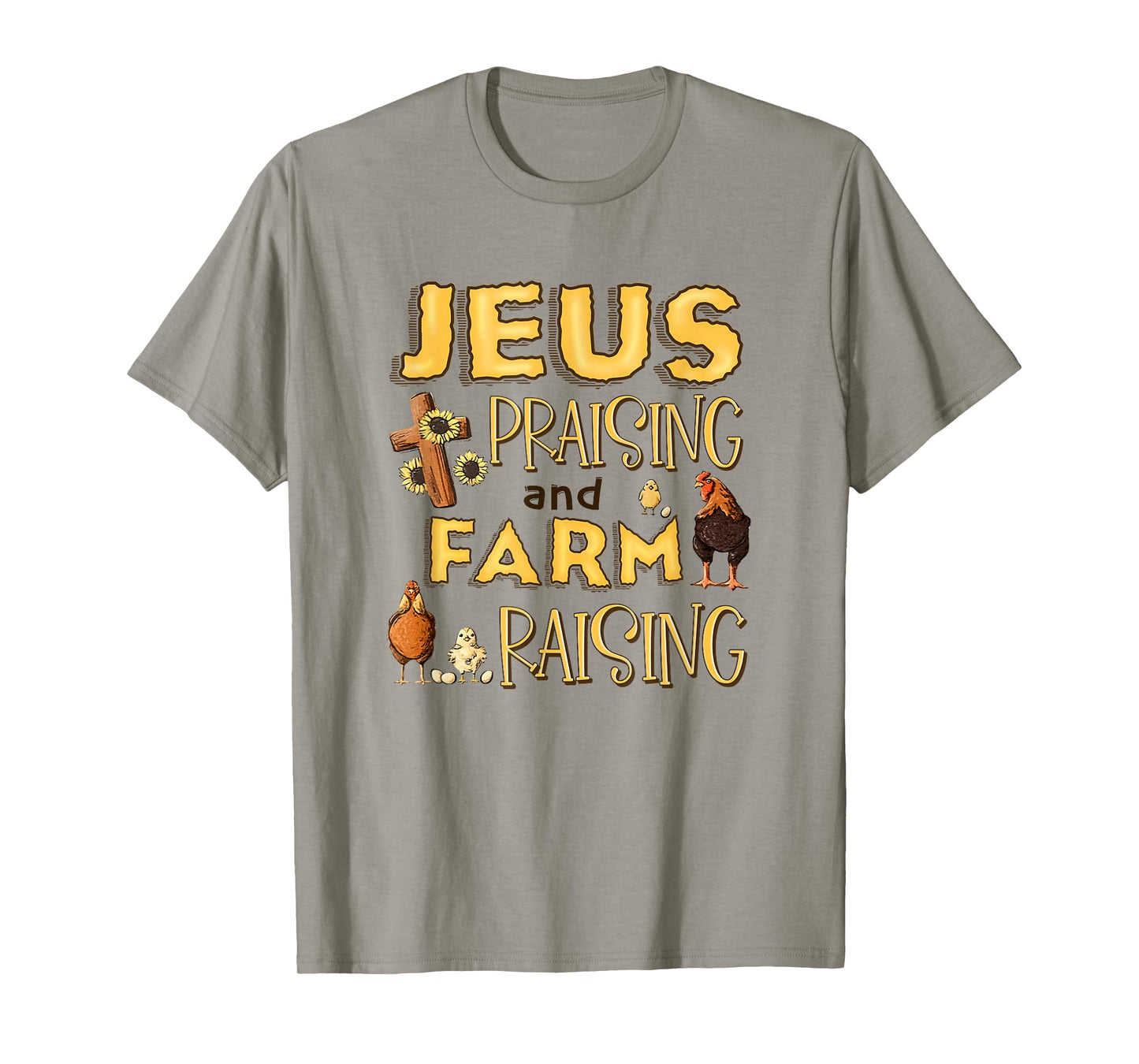 Jesus Praising And Farm Raising Chicken Farmer Christian T-Shirt