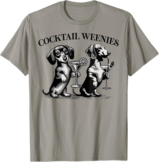 Martini Cocktail Lover Dachshund Cocktail Weenies Dachshund T-Shirt