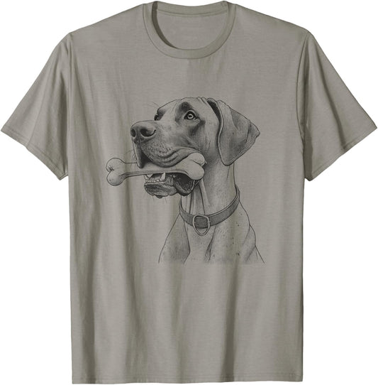 Great Dane Dog With Bone Design Idea T-Shirt