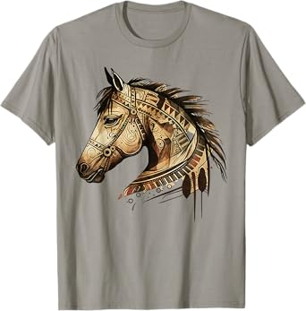Horse Tribal Abstract Art Native American Geometric Horses T-Shirt