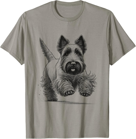 Scottish Terrier Dog Scottie Running Design T-Shirt