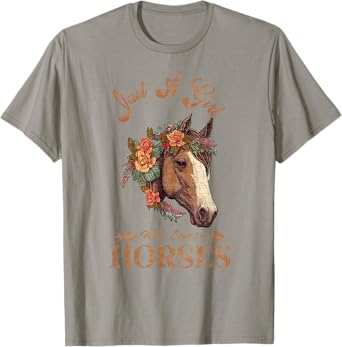 Vintage Retro Just A Girl Who Loves Horses, Horseback Riding T-Shirt