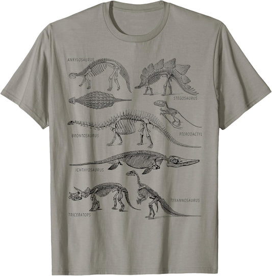 Dinosaur Skeleton Clothing Dino Vintage Paleontology Alt Art T-Shirt