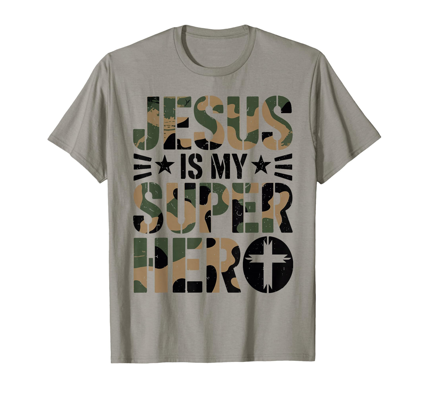 Toddler Camo Jesus is My Superhero Christian Camouflage Boys T-Shirt