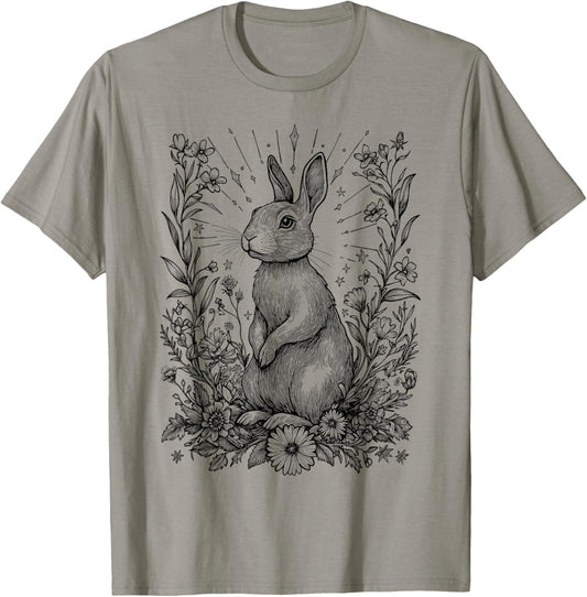 Cute Rabbit Rustic Spring Easter Cottagecore Bohemian T-Shirt