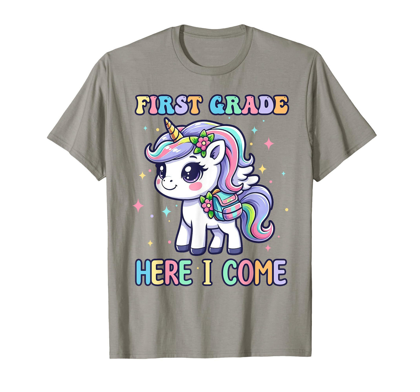 Unicorn First Grade Here I Come Back To School Girls Kids T-Shirt