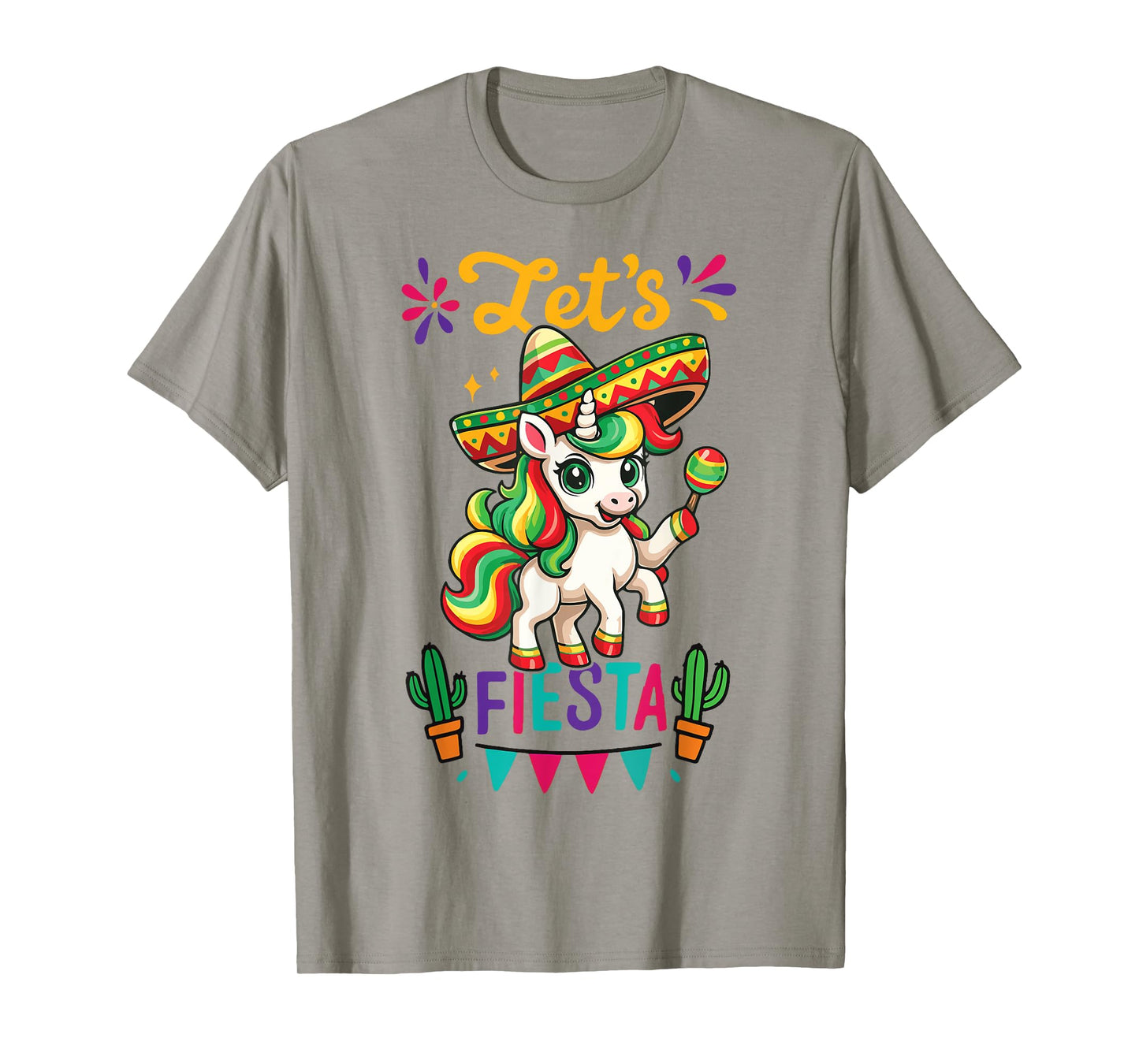 Cute Unicorn Cinco de Mayo Lets Fiesta Mexican Girl Toddler T-Shirt