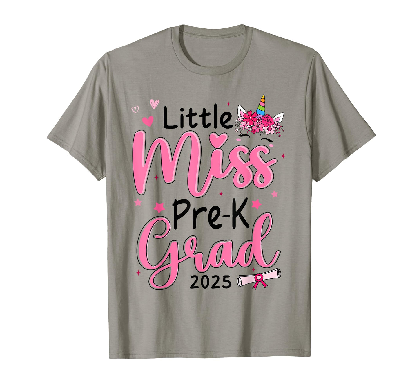 Little Miss Pre-K Graduation Shirts Kids Girls Preschool T-Shirt