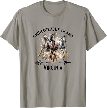 Chincoteague Island Virginia Wild Ponies Horses Souvenir T-Shirt
