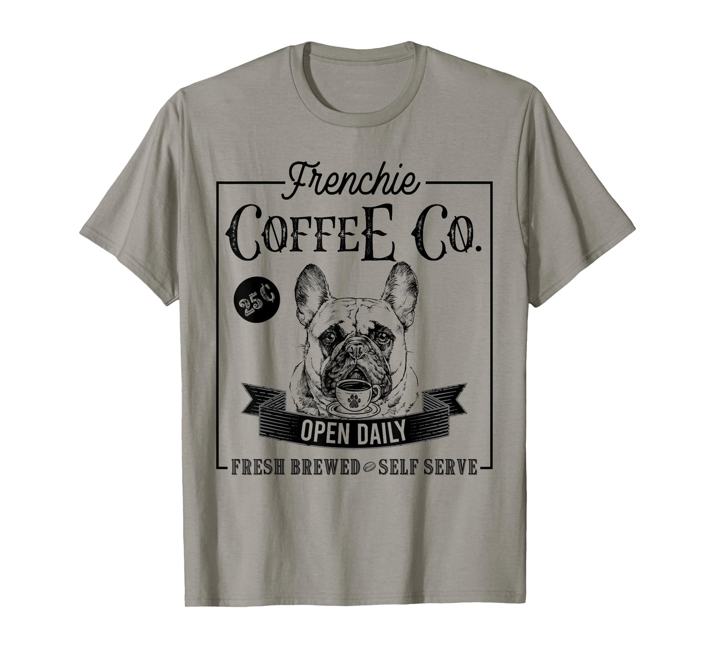Retro French Bulldog Coffee Funny Dog Mom Coffee Lover Men Women Girls Kids T-Shirt