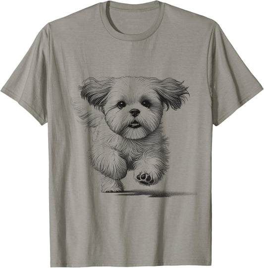 Shih Tzu Dog Running Design Idea T-Shirt