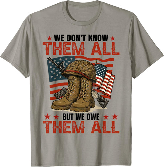 Retro We Owe Them All Partiotic Veterans Day Memorial Day T-Shirt