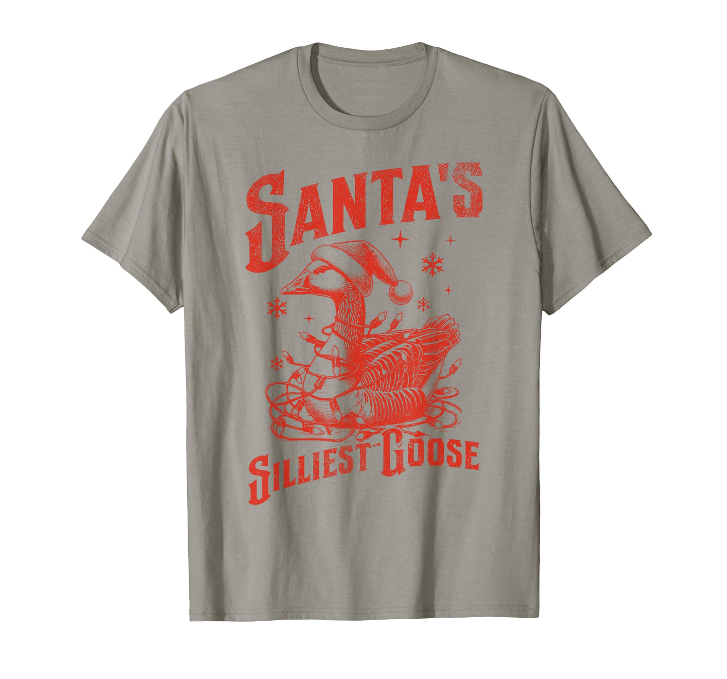 Vintage Santas Silliest Goose Christmas Santa Goose Animal T-Shirt