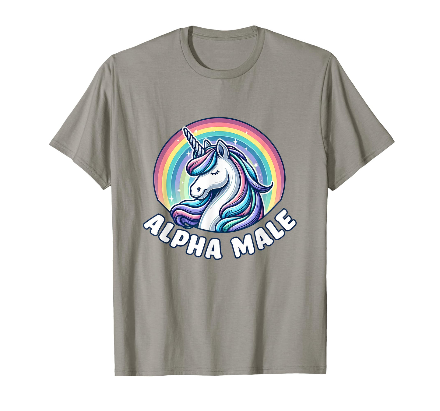 Ironic Cute Alpha Male Unicorn Funny Sarcastic Humor Men T-Shirt