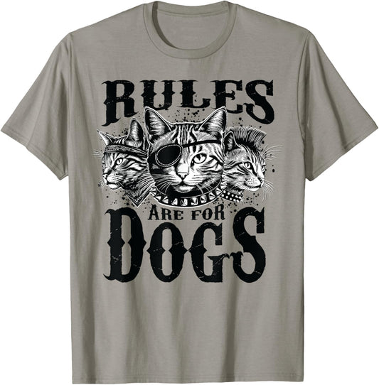 Funny Cat Lover Rules are Made for Dogs Pet Owner Vintage T-Shirt