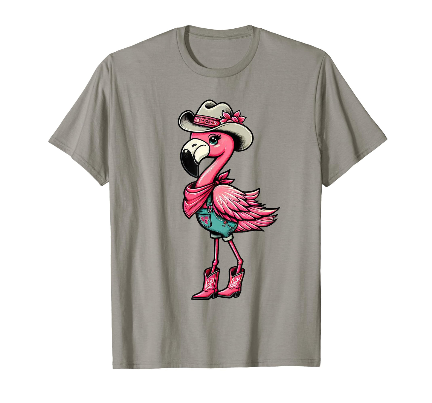 Flamingo Cowgirl Women Girl Cute Flamingo Tropical Birds T-Shirt