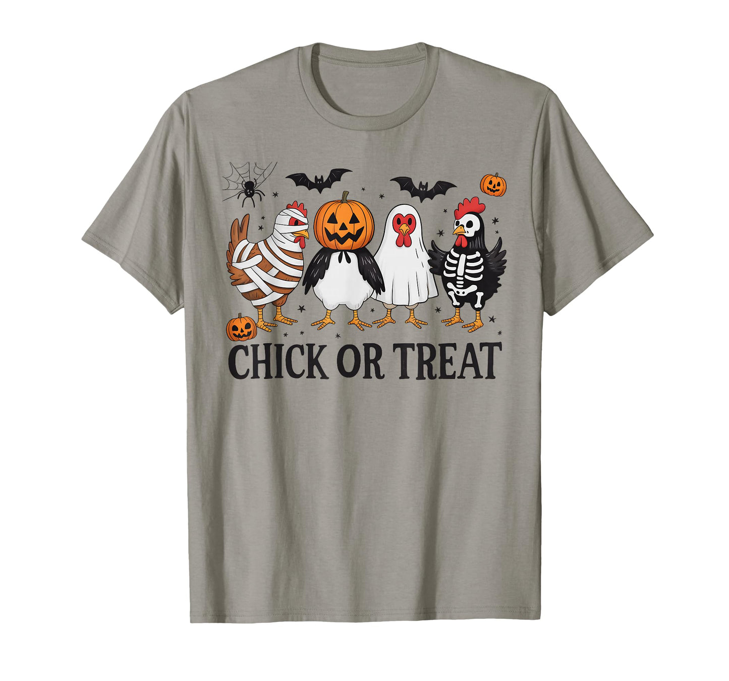 Chick Or Treat Funny Halloween Chicken Lover Witch Pumpkin T-Shirt