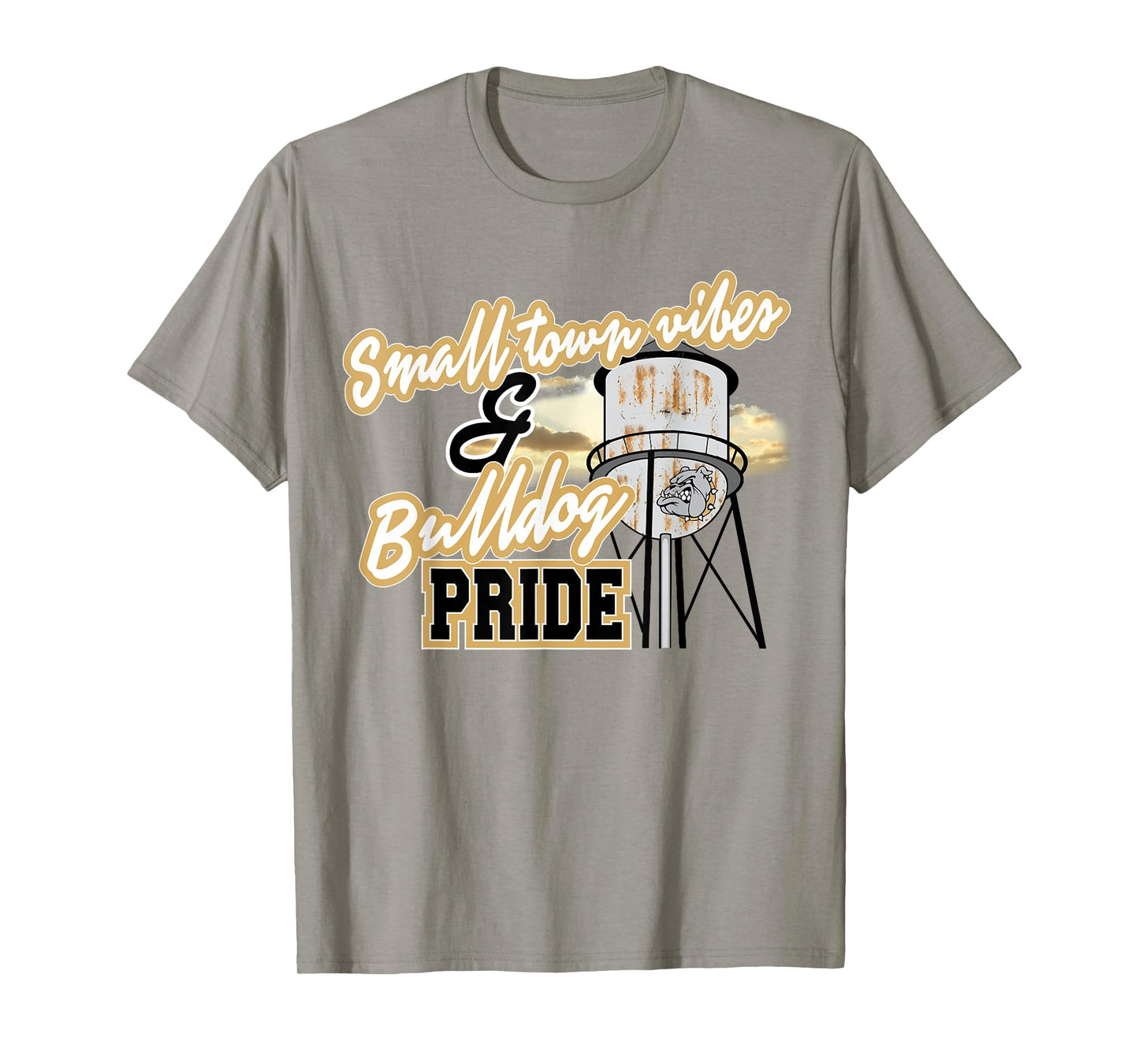 Small Town Vibes Bulldog Pride Gold Bulldogs School Spirit T-Shirt