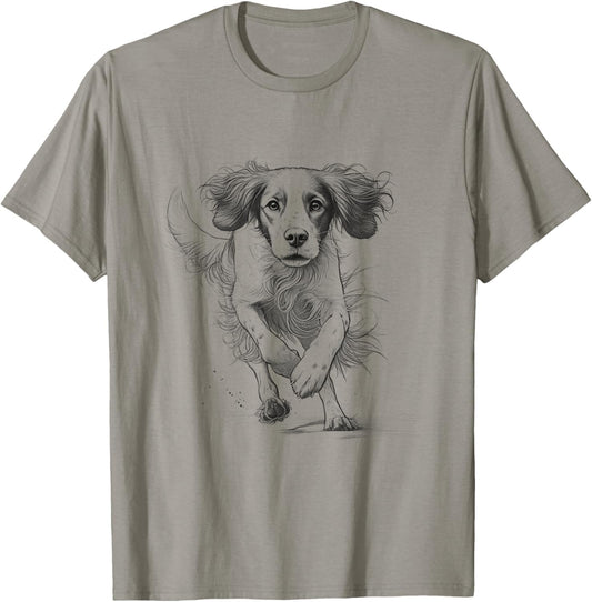 Brittany Spaniel Dog Owner Running Design T-Shirt