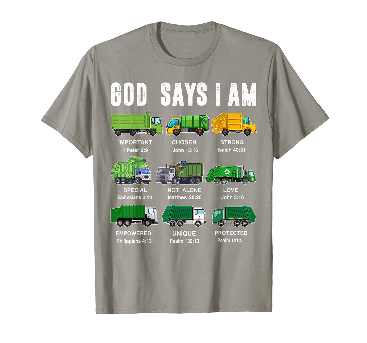 Toddler Boy God Says I Am Garbage Truck Jesus Brother Son T-Shirt