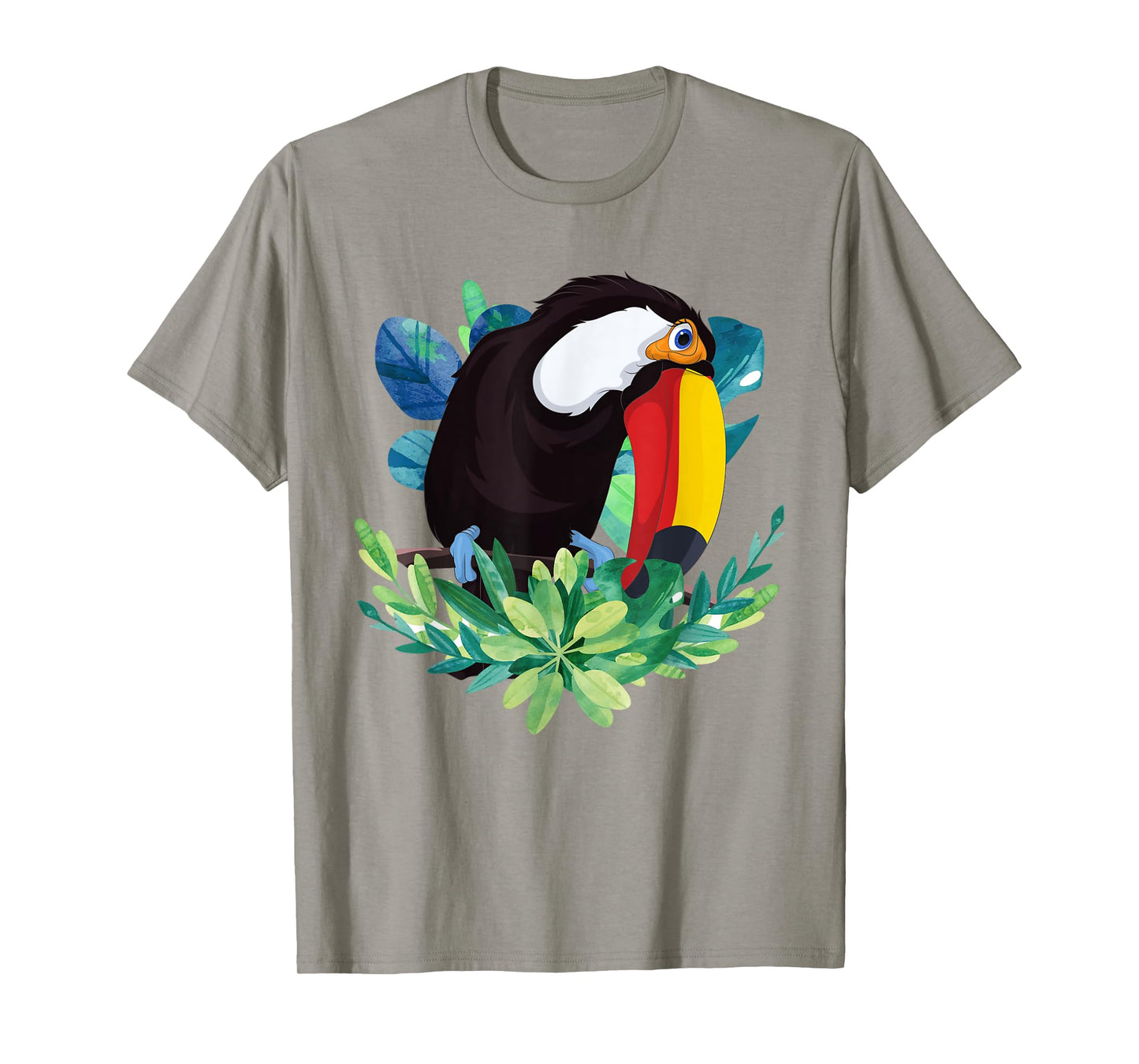 Tropical Flowers Exotic Bird Animal Lover Floral Toucan T-Shirt