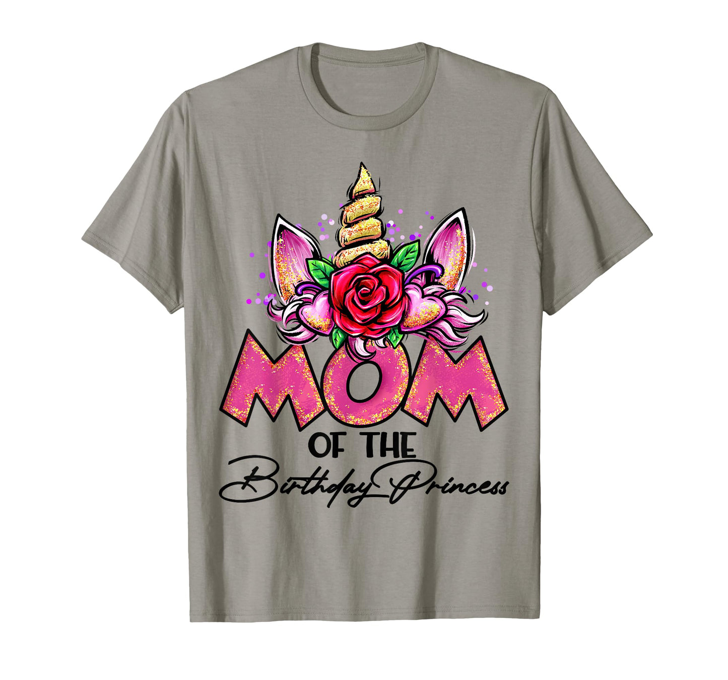 Mom of the Birthday Princess Unicorn Matching Family Mommy T-Shirt
