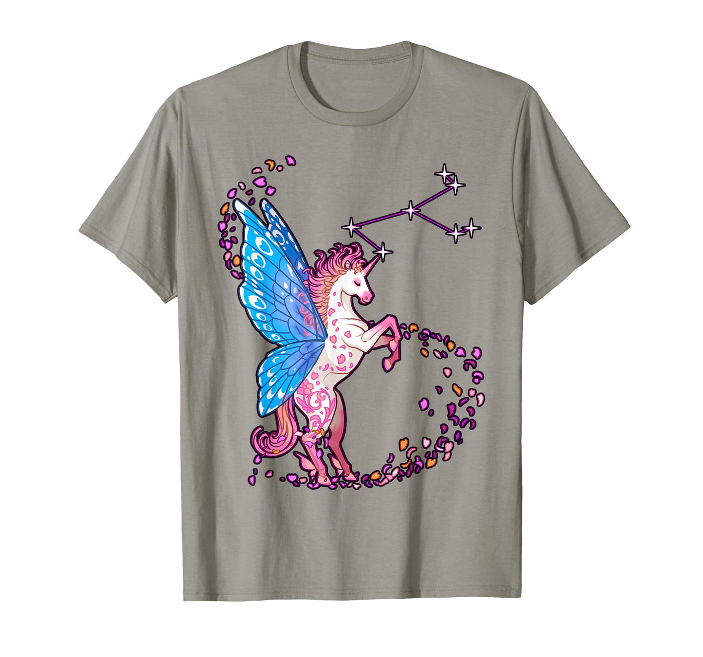 Fairy winged unicorn constellation Fantasy Anime style T-Shirt