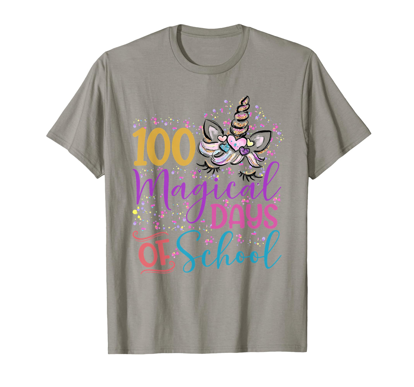 I Magically Survived 100 Days Unicorn Teacher 100th Day Men Women Kids T-Shirt