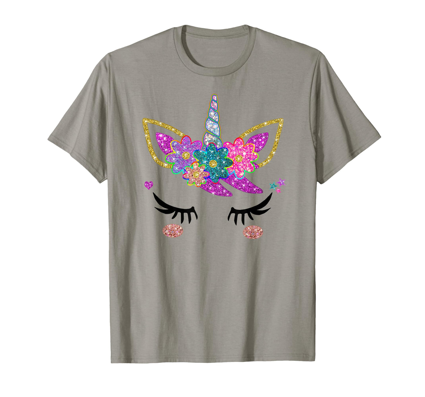 Rainbow Unicorn Face Shirt, Cute Unicorn Birthday Outfit