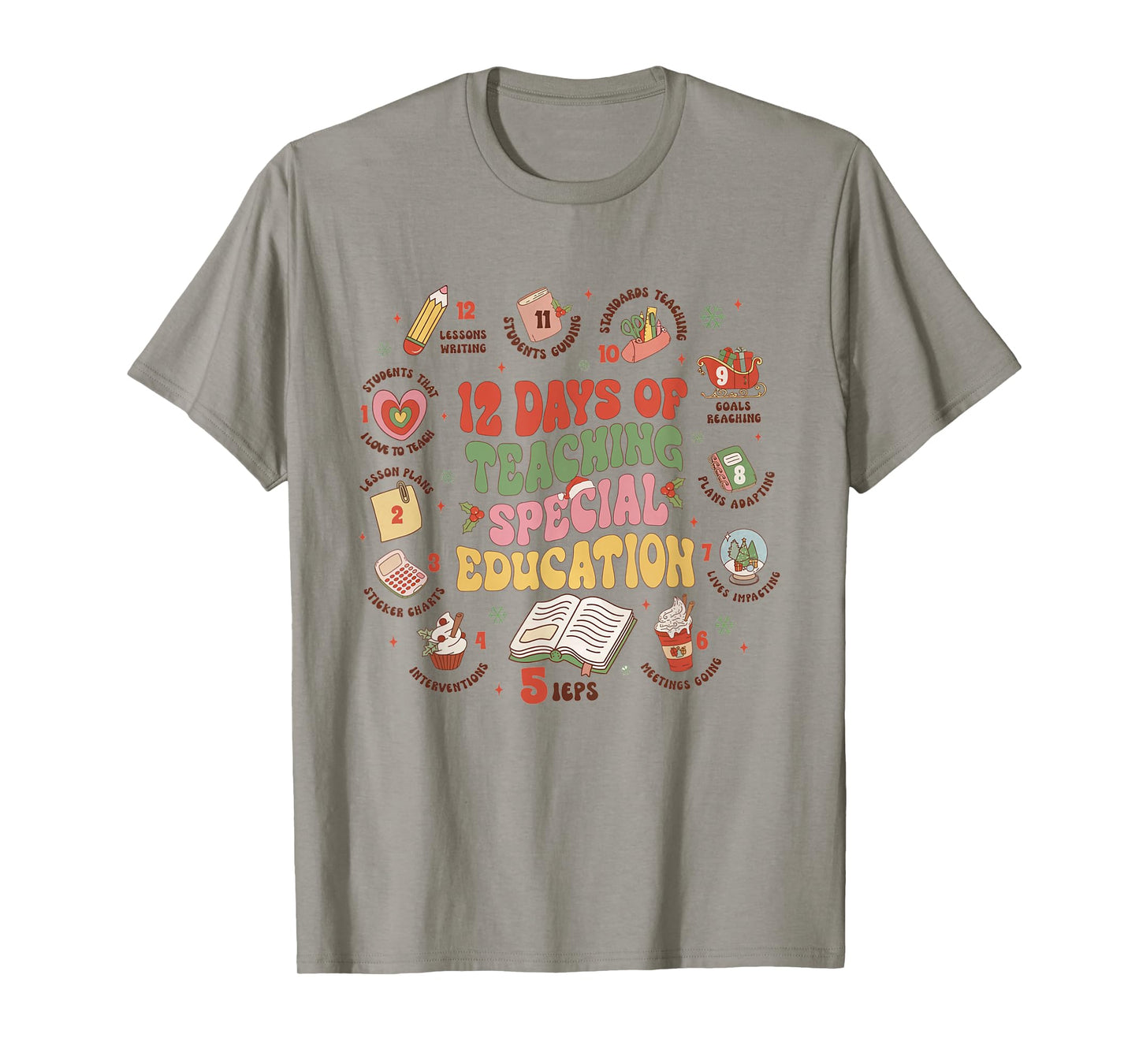 12 Days Of Teaching Special Education Christmas Sped Teacher T-Shirt