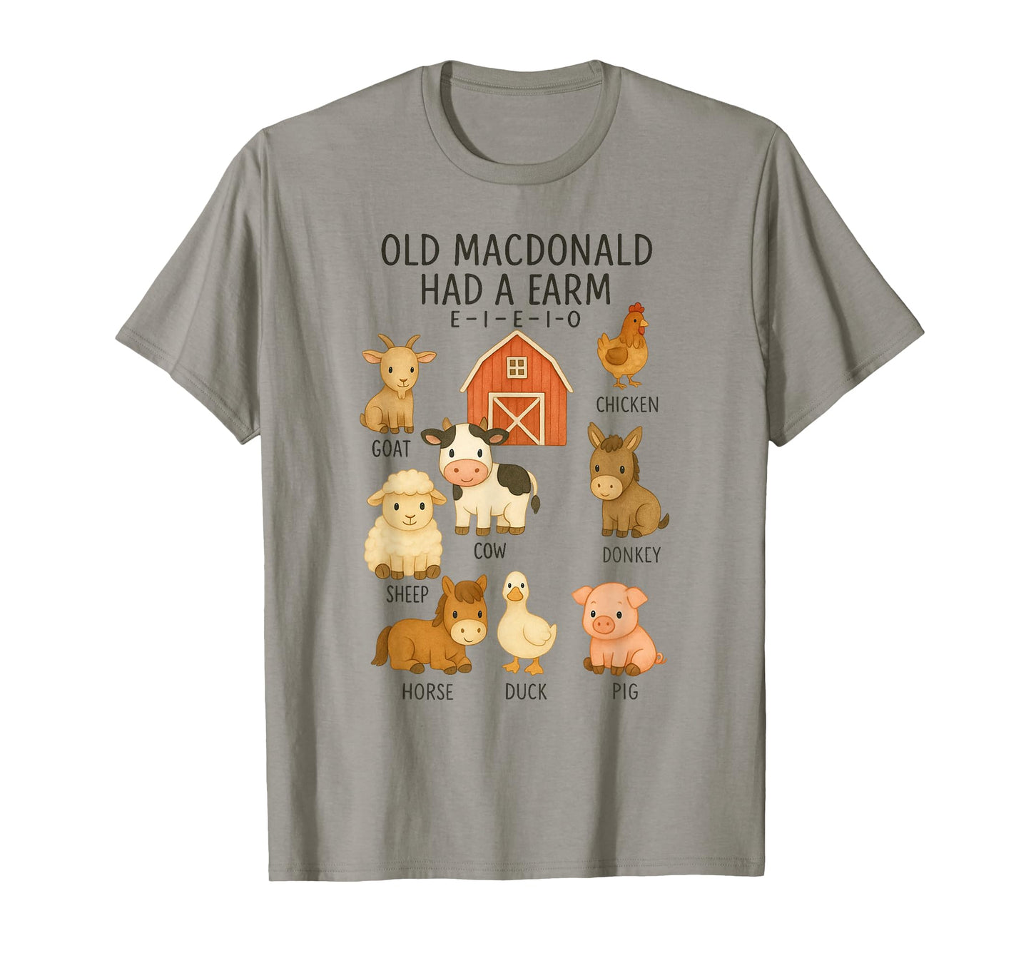 Toddler Kids Old Macdonald Had a Farm E-I-E-I-O Nursery Song T-Shirt