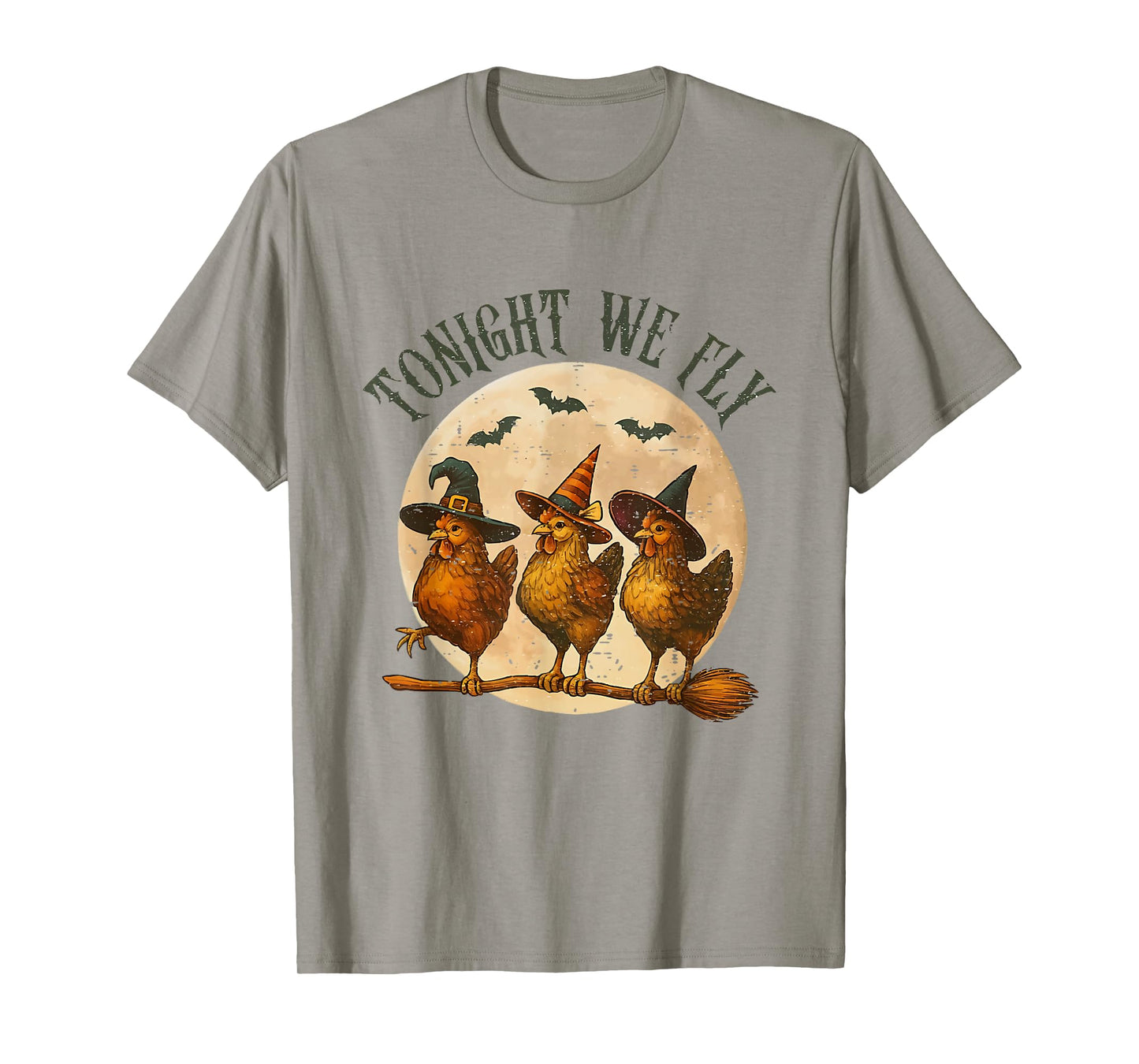 Tonight We Fly Spooky Chicken Witch Halloween Farm Animal T-Shirt