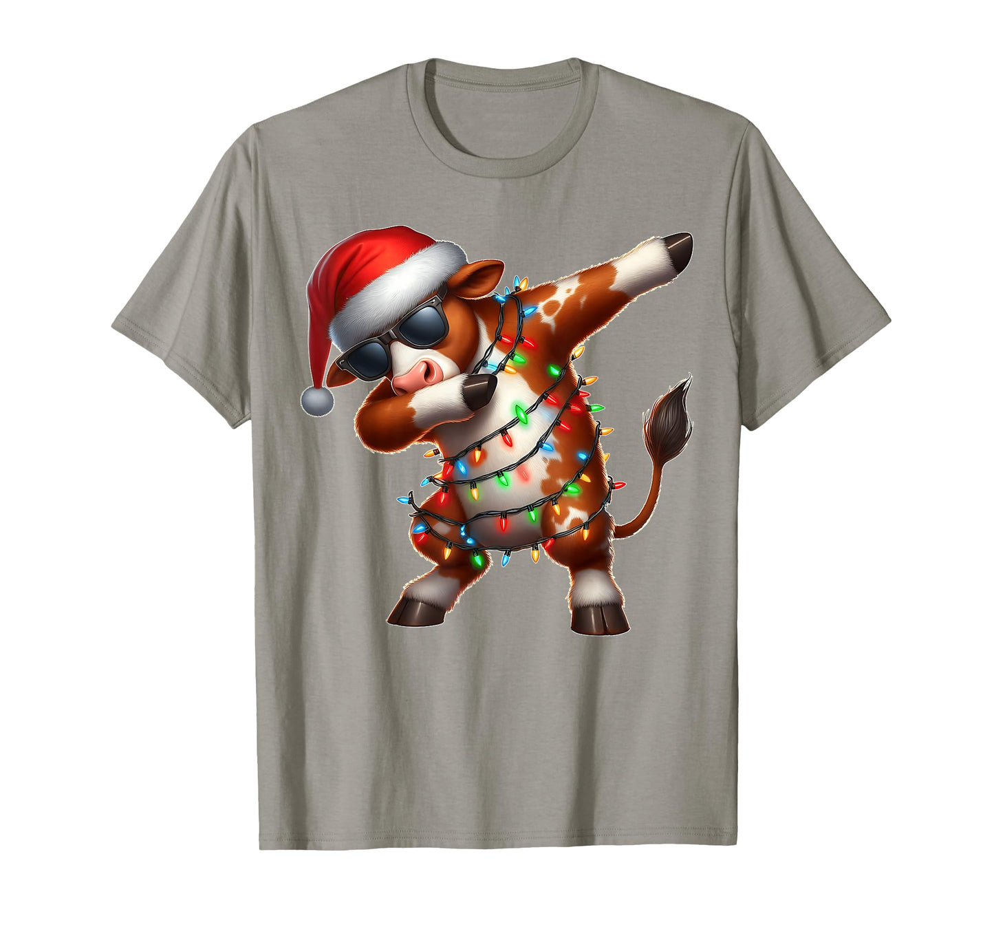 Dabbing Hereford Cattle Farmer Sunglasses Christmas Xmas T-Shirt