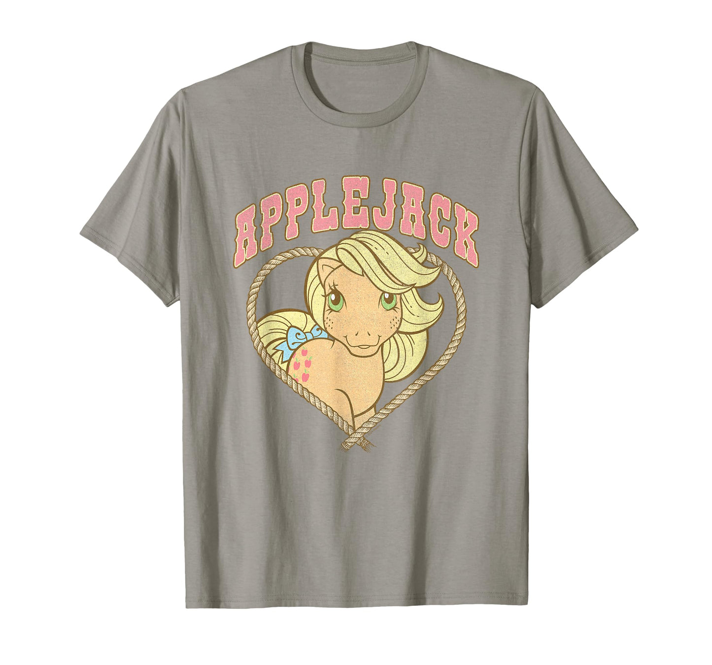 My Little Pony Cute Applejack Cowgirl Heart Shape Chest Logo T-Shirt