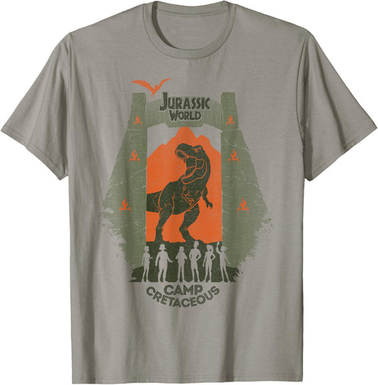 Camp Cretaceous Park Gate Silhouette T-Shirt