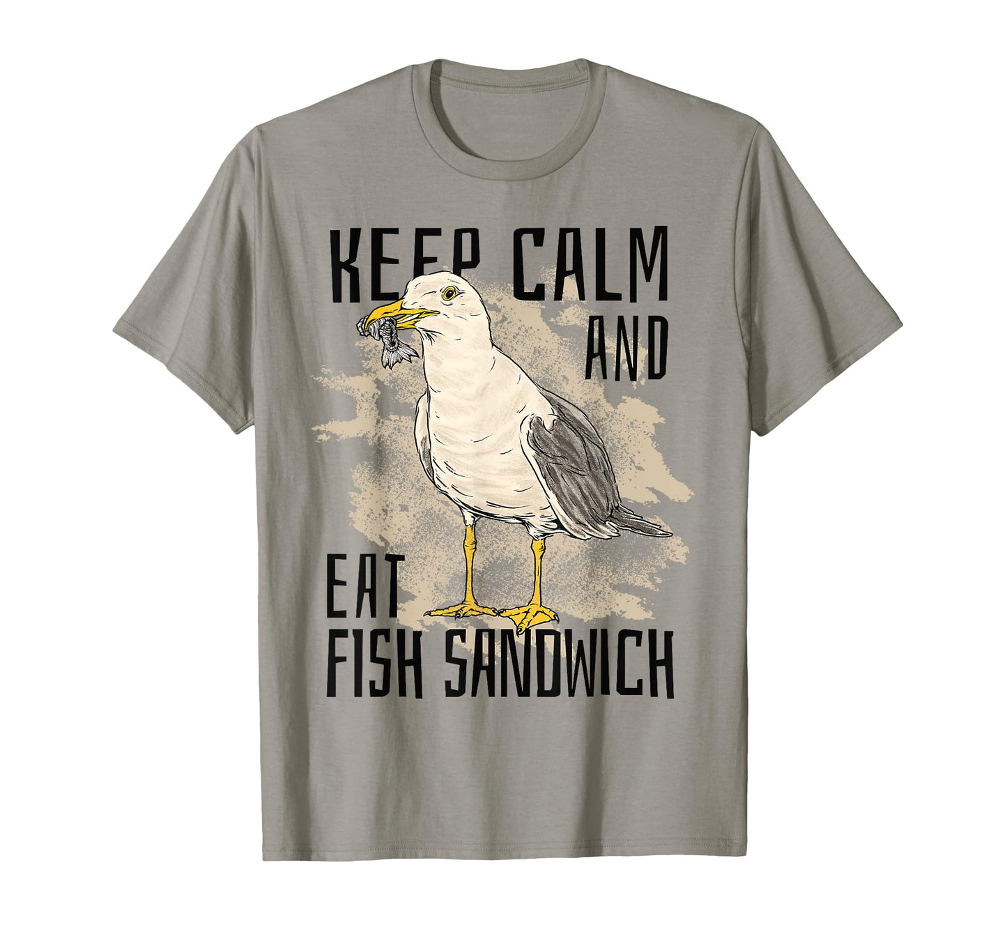 Keep Calm Eat Fish Sandwich Seagull Bird Sea Ocean Men Women Kids T-Shirt
