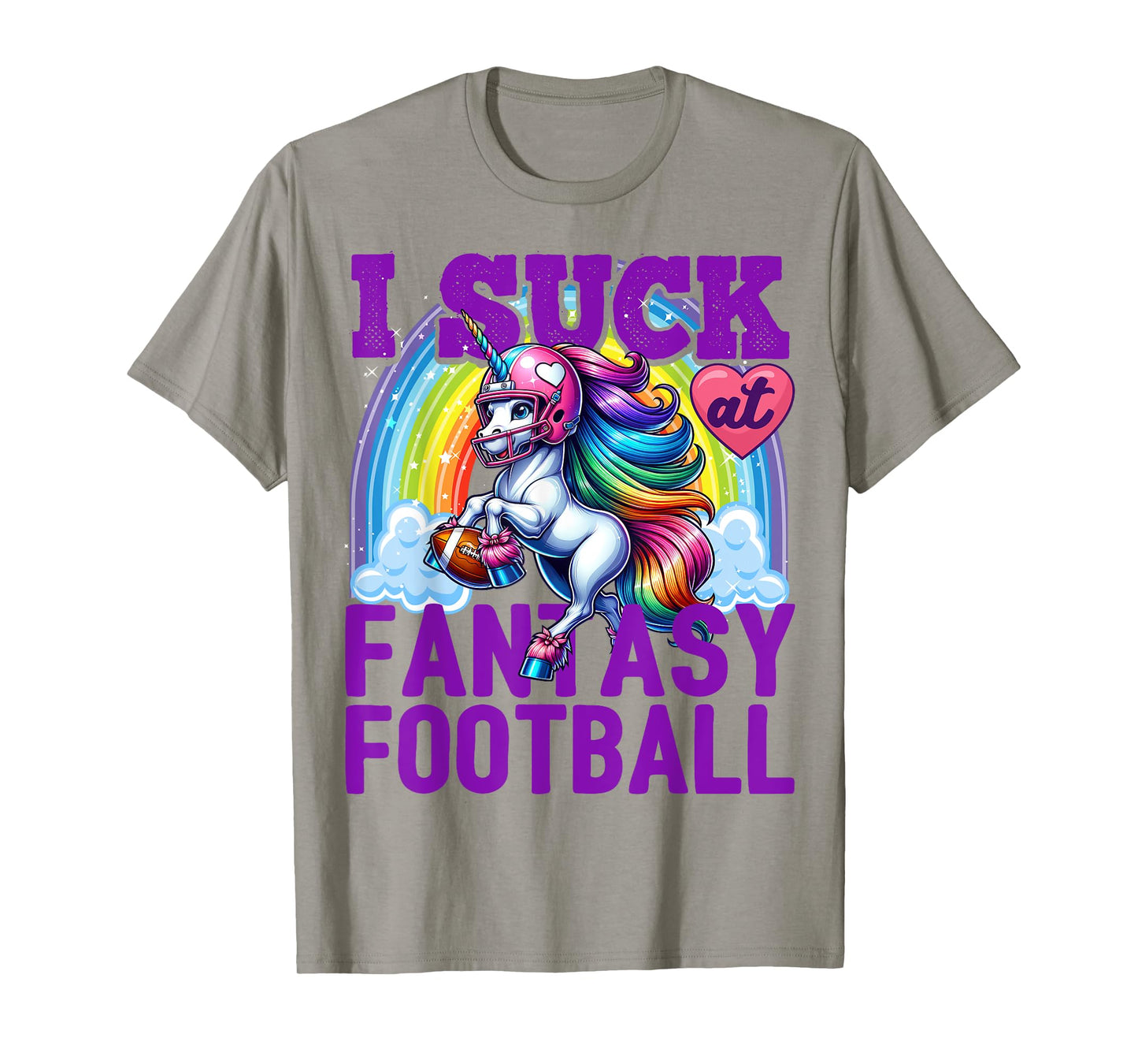 I Suck at Fantasy Football Unicorn Rainbow Loser Men T-Shirt