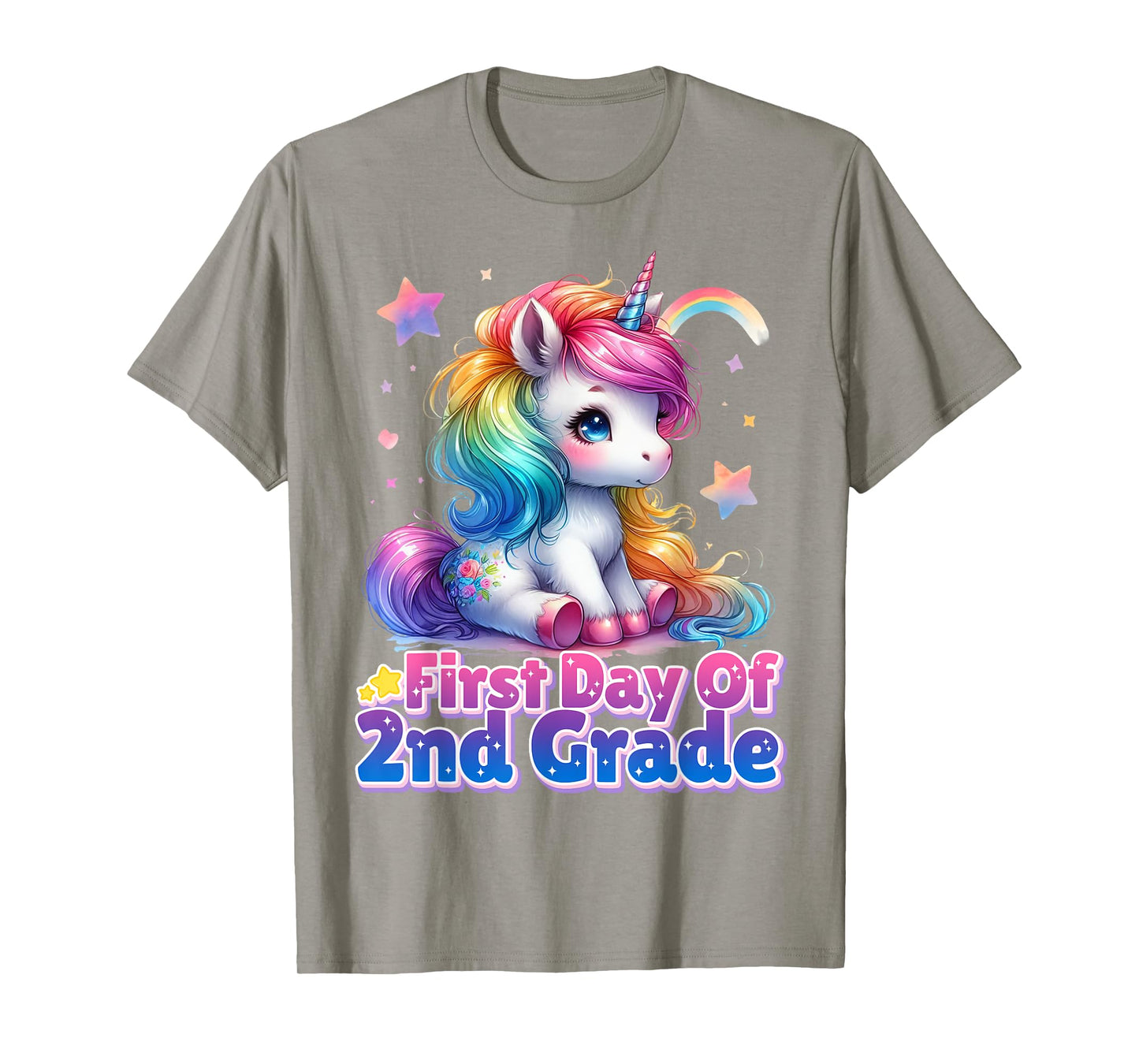 First Day Of 2nd Grade Unicorn Back To School Girls Kids T-Shirt