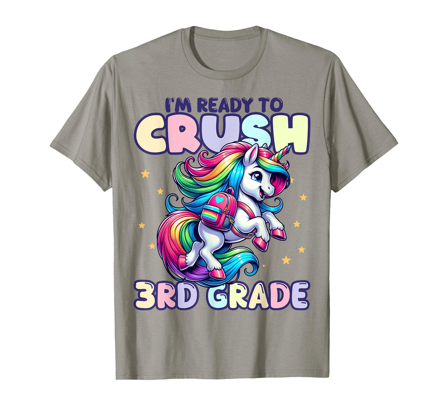 Crush 3rd Grade Girls Back to School Unicorn First Day Cute T-Shirt