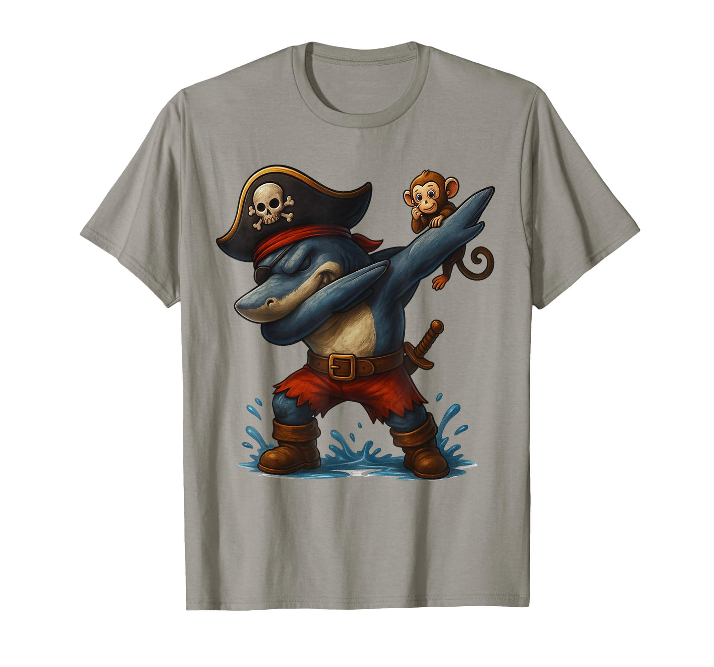 Funny Pirate Shark Dab Kids Tee Costume Cartoon T-Shirt