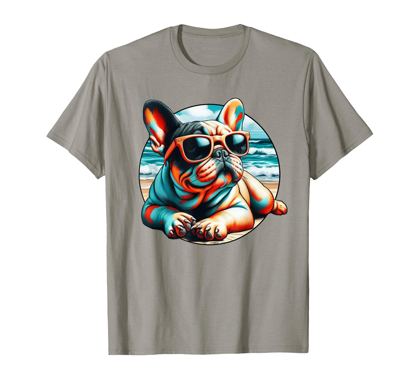 Frenchie Beach Bum - Gift For French Bulldog Owner Graphic Men Women Girls Kids T-Shirt